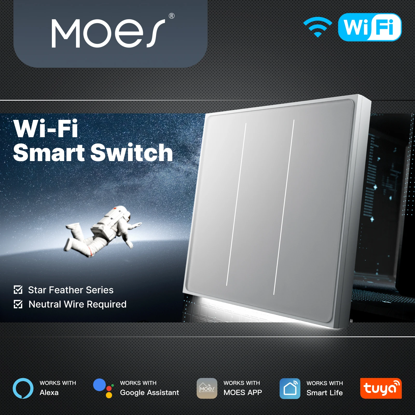 Moes tuya wifi smart star feather