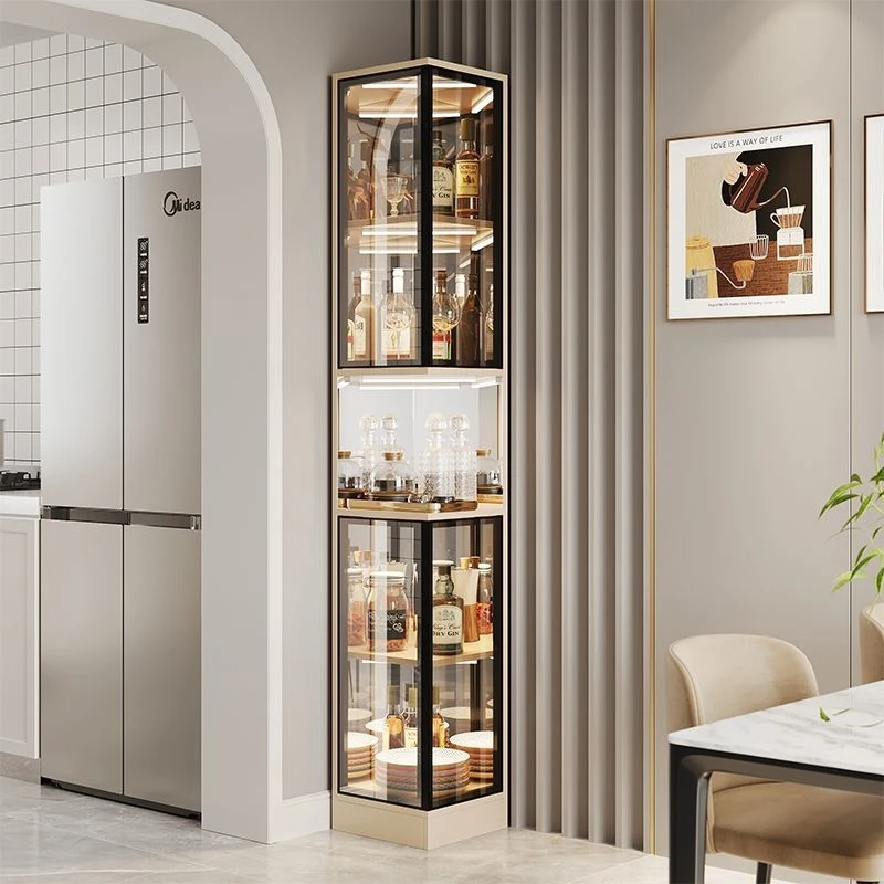 Прозрачный стеклянный барный шкаф - Фотография_4