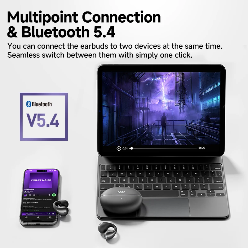 Qcy crossky c30 наушники-клипсы bluetooth 5 - Фотография_5