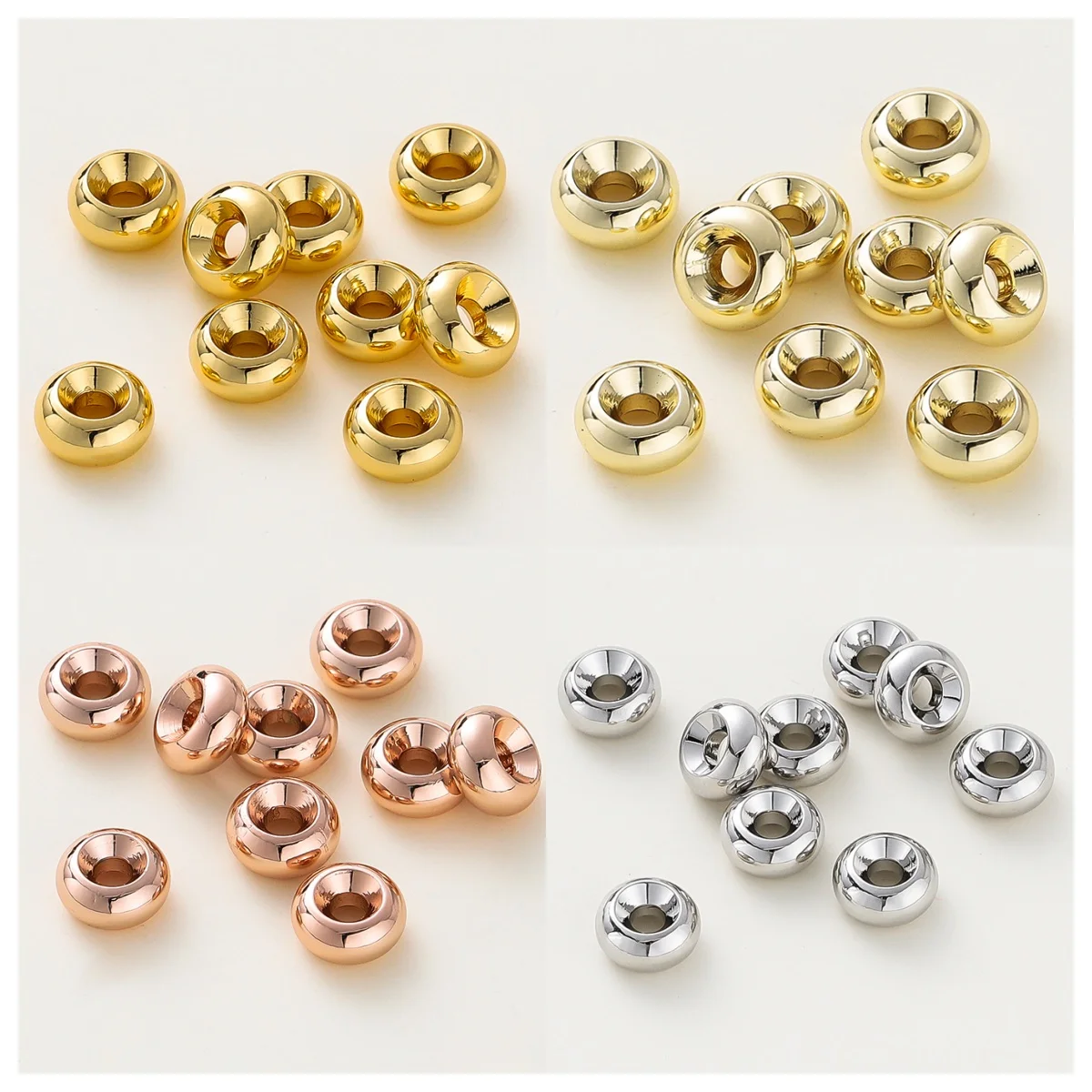 14 к/18 к позолоченные 4-8 мм плоские бусины-разделители для diy ожерелья