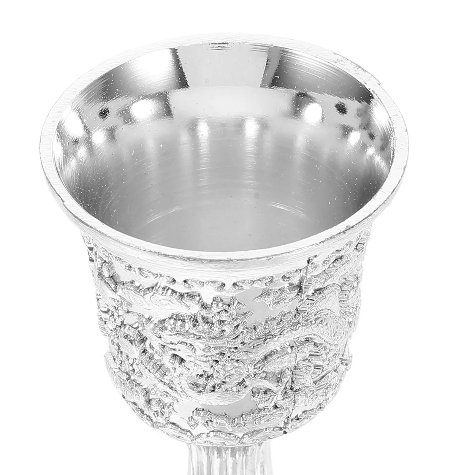 Маленькая выгравированная чашка для вина из цинкового сплава дракон феникс - Фотография_4