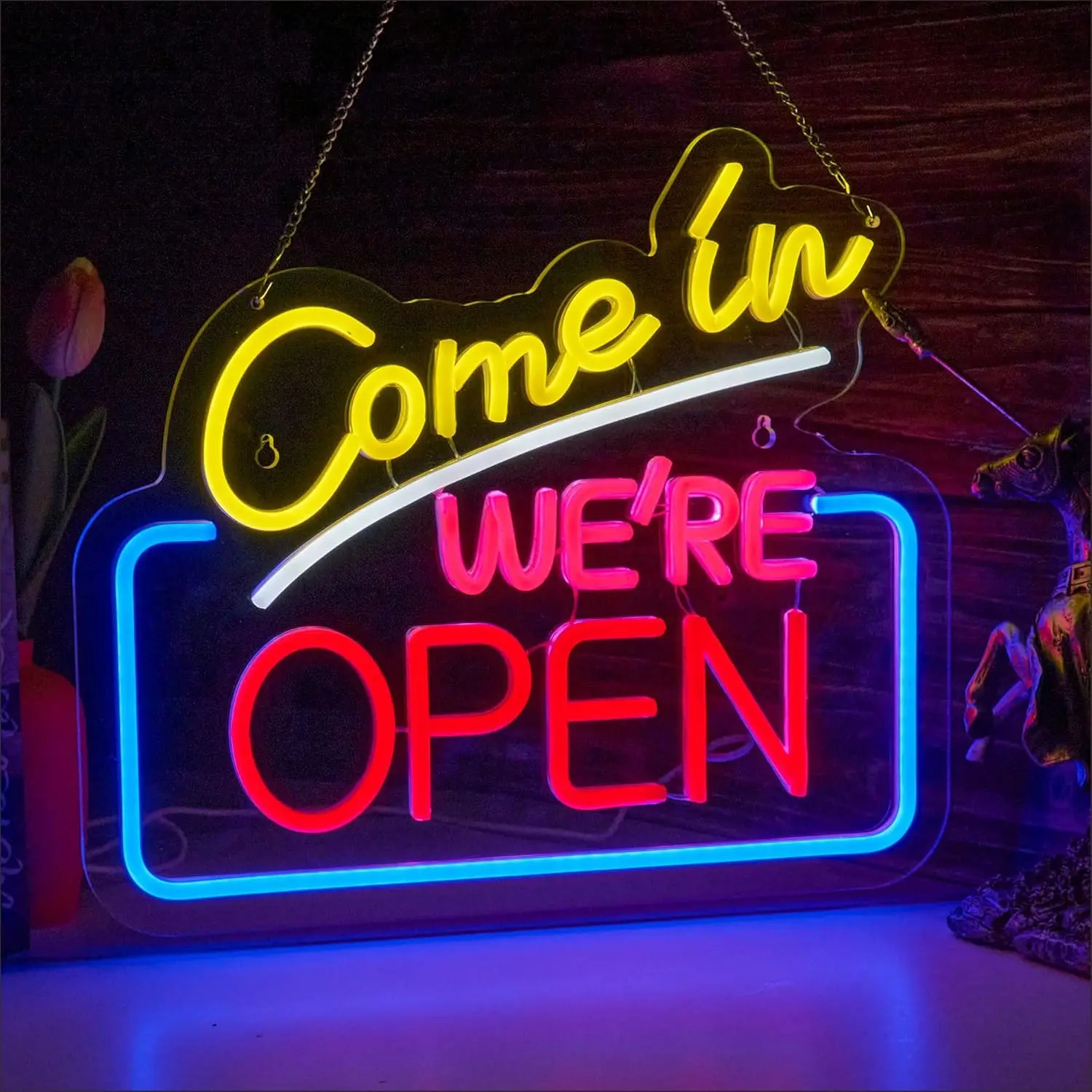 Come in we're open неоновая