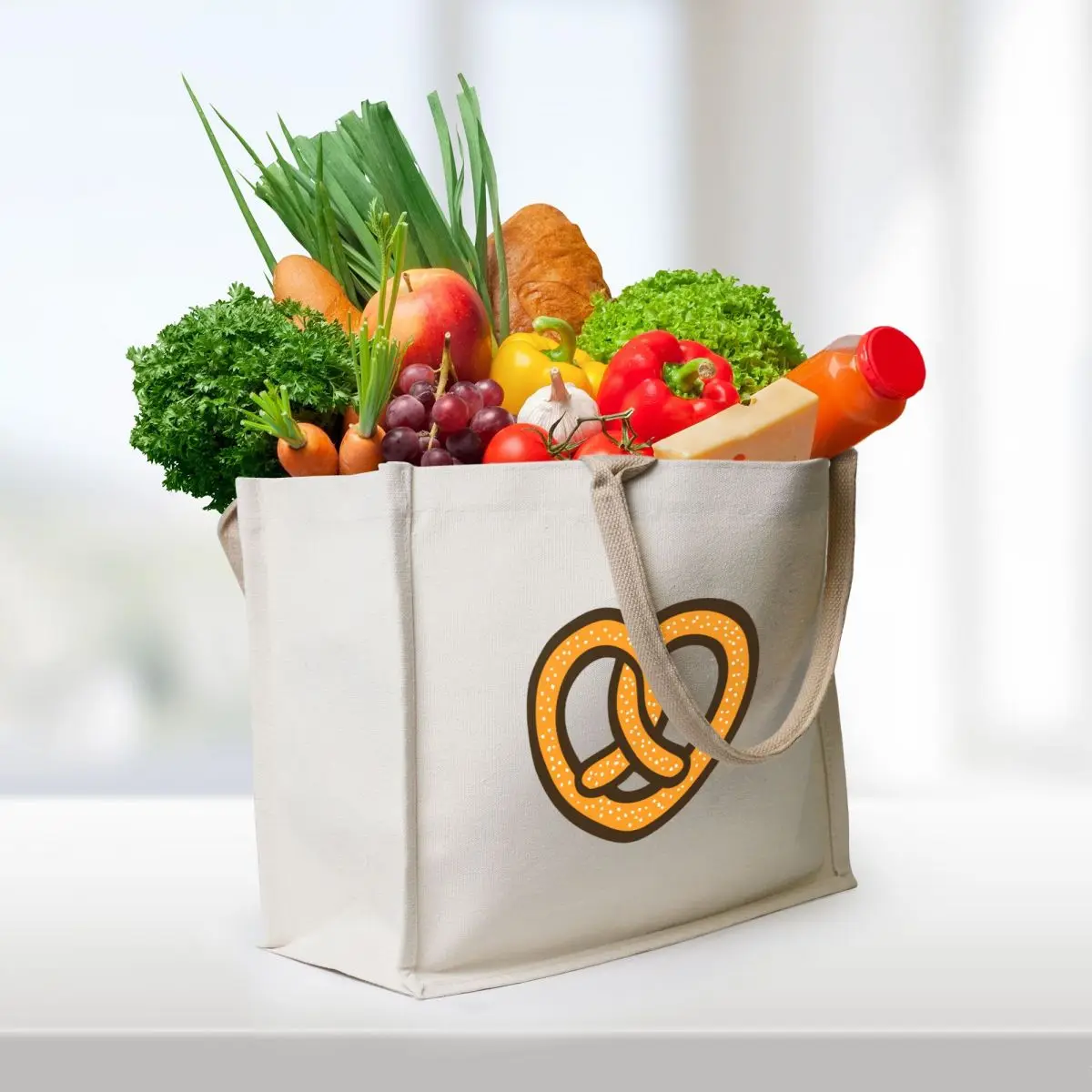 I heart pretzels pattern tote bag - Фотография_3
