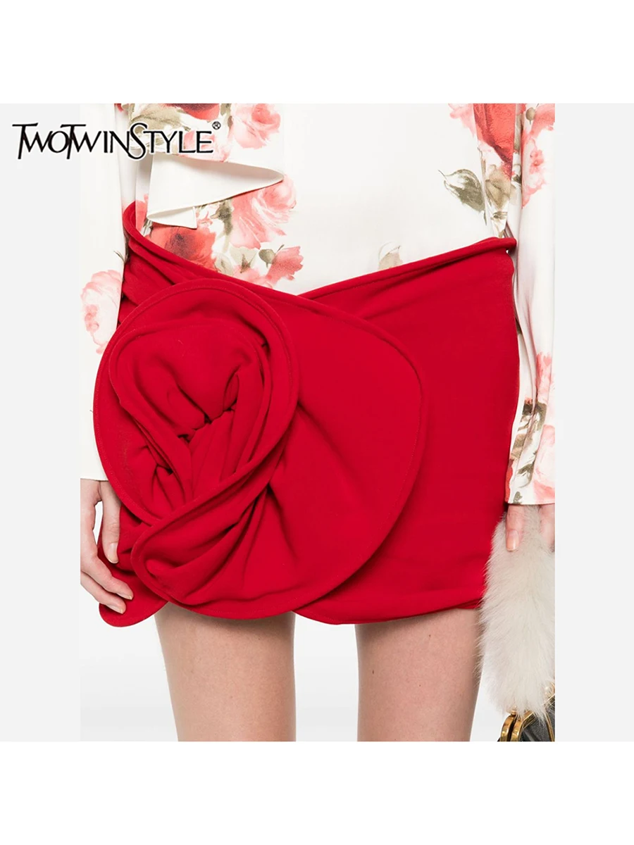 Twotwinstyle однотонные лоскутные юбки с аппликацией для женщин