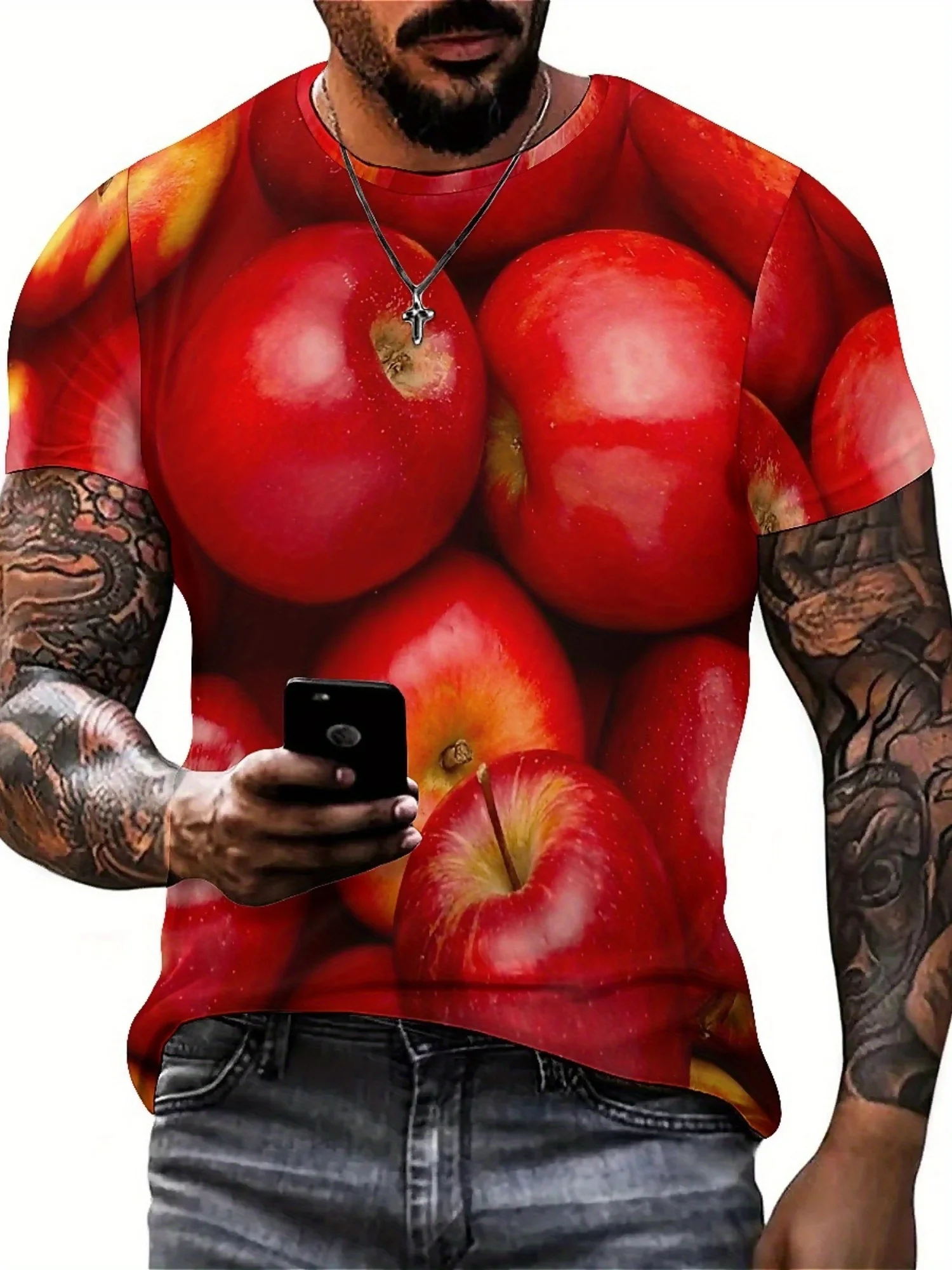 Мужская эластичная футболка с 3d - Фотография_5