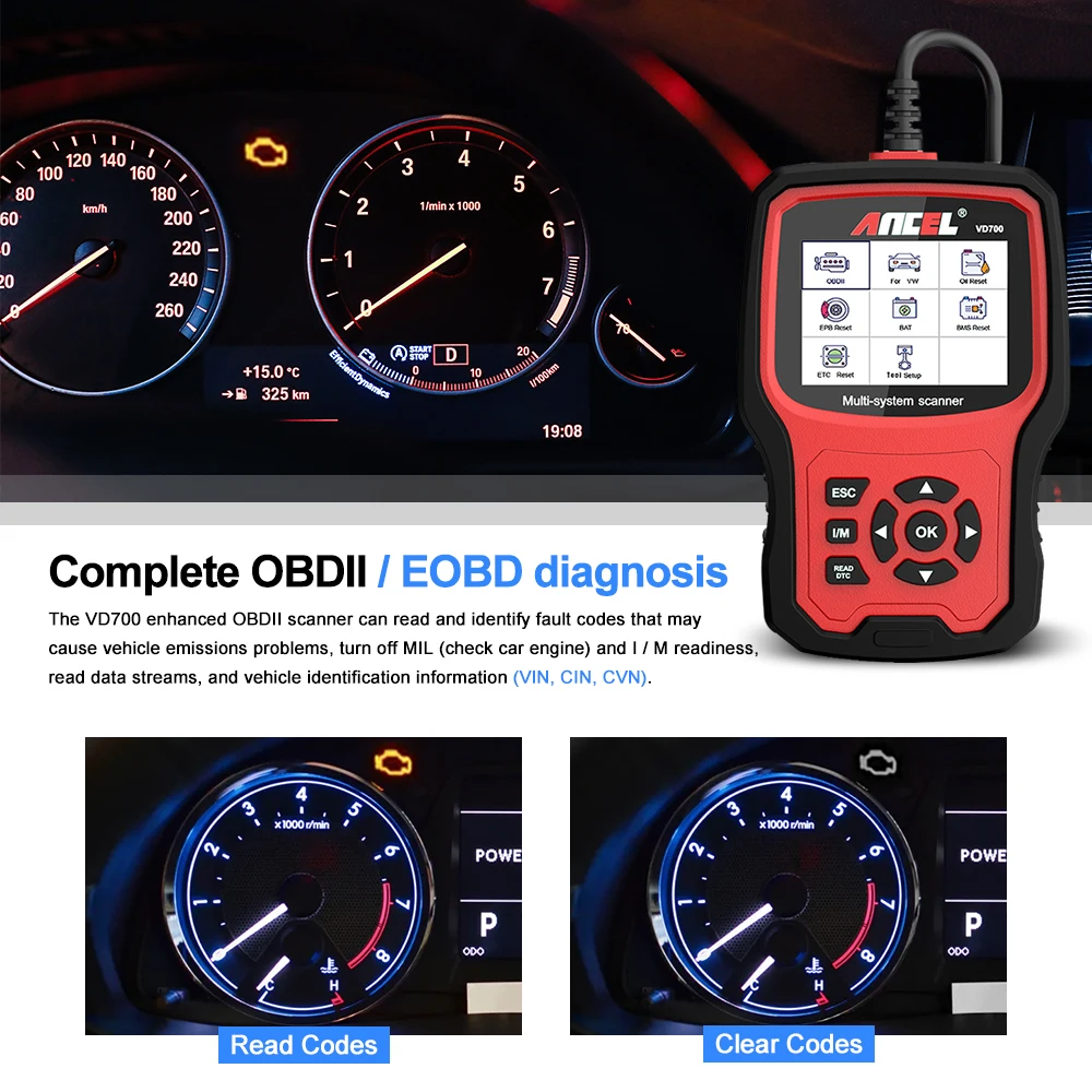 Автомобильный сканер ancel vd700 obd2 - Фотография_5