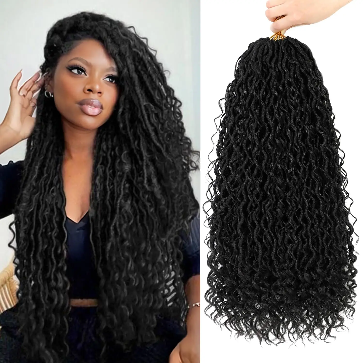 Волосы goddess faux locs для чернокожих женщин
