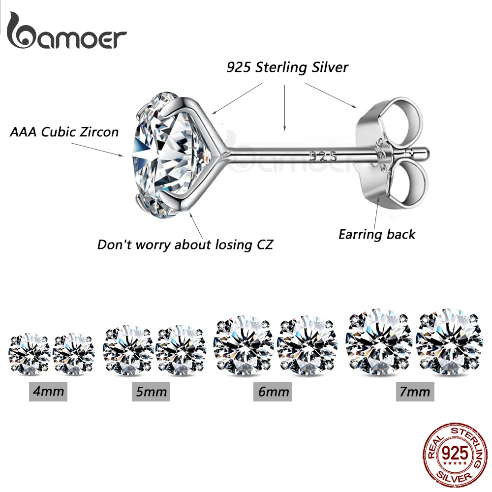 Серьги-гвоздики bamoer cz - Фотография_5