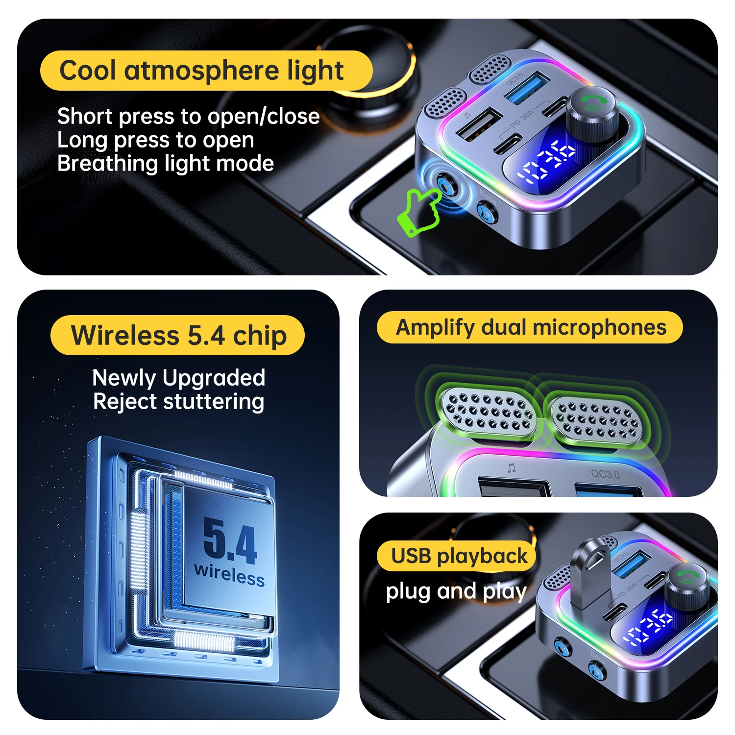 Fm-передатчик bluetooth 5 - Фотография_2