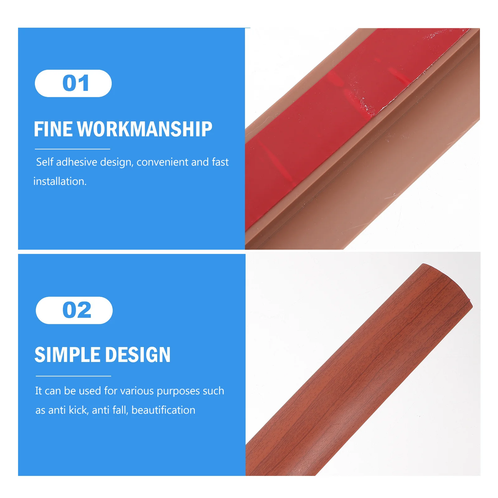 2 м красная деревянная окантовка для пола - Фотография_4