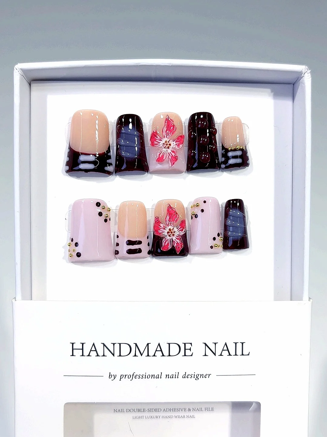 Розовый бордовый 3d цветочный горошек - Фотография_6