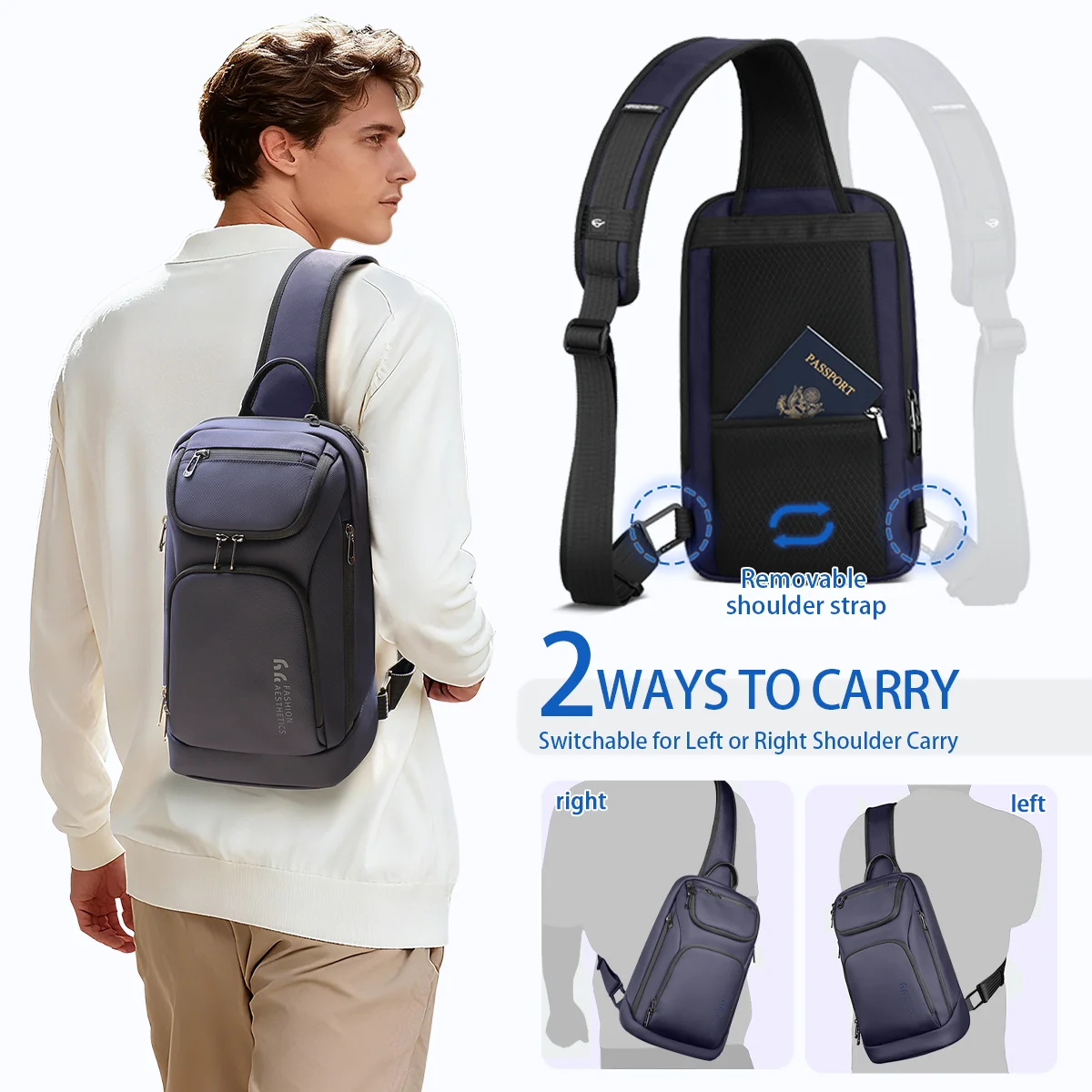 Многофункциональная мужская сумка через плечо heroic knight - Фотография_2