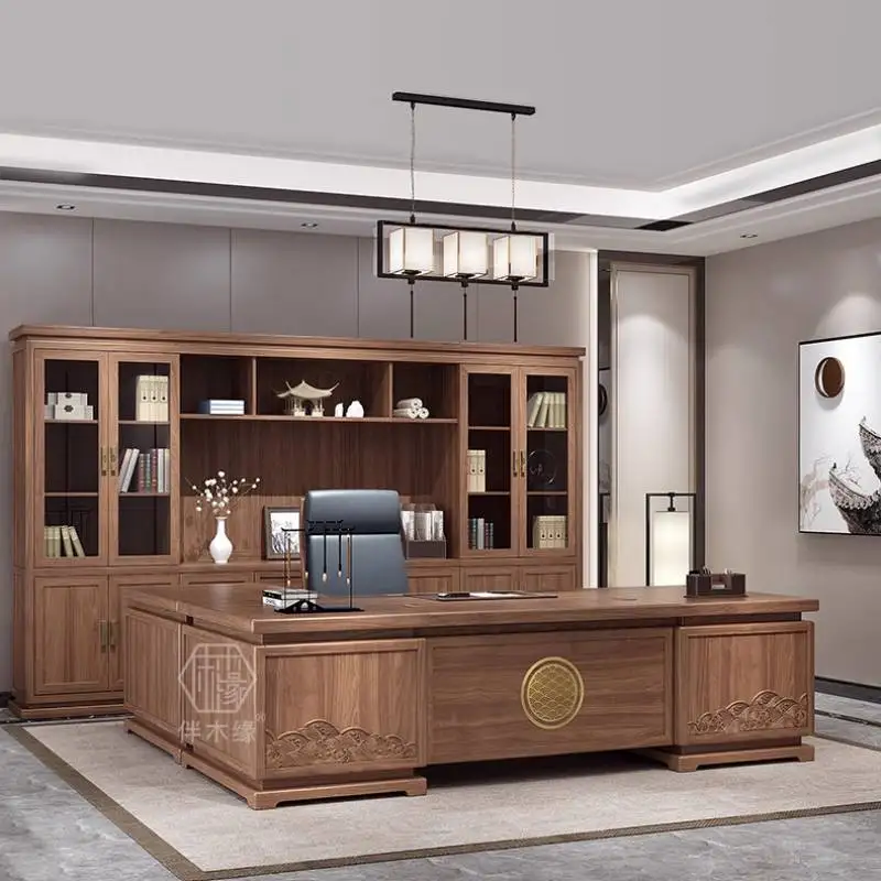 Коричневый офисный стол для хранения - Фотография_3