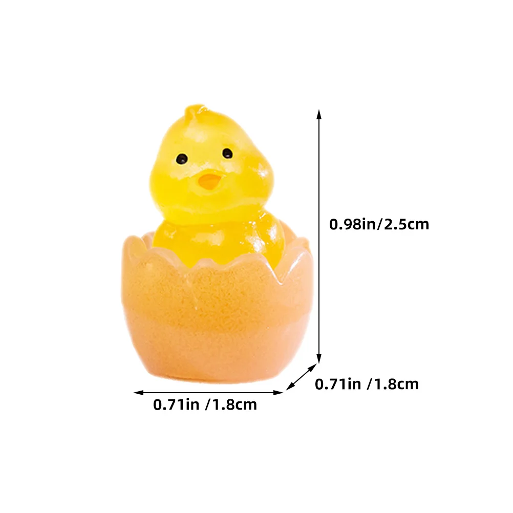 Миниатюрные смоляные светящиеся статуи цыплят-утки - Фотография_5