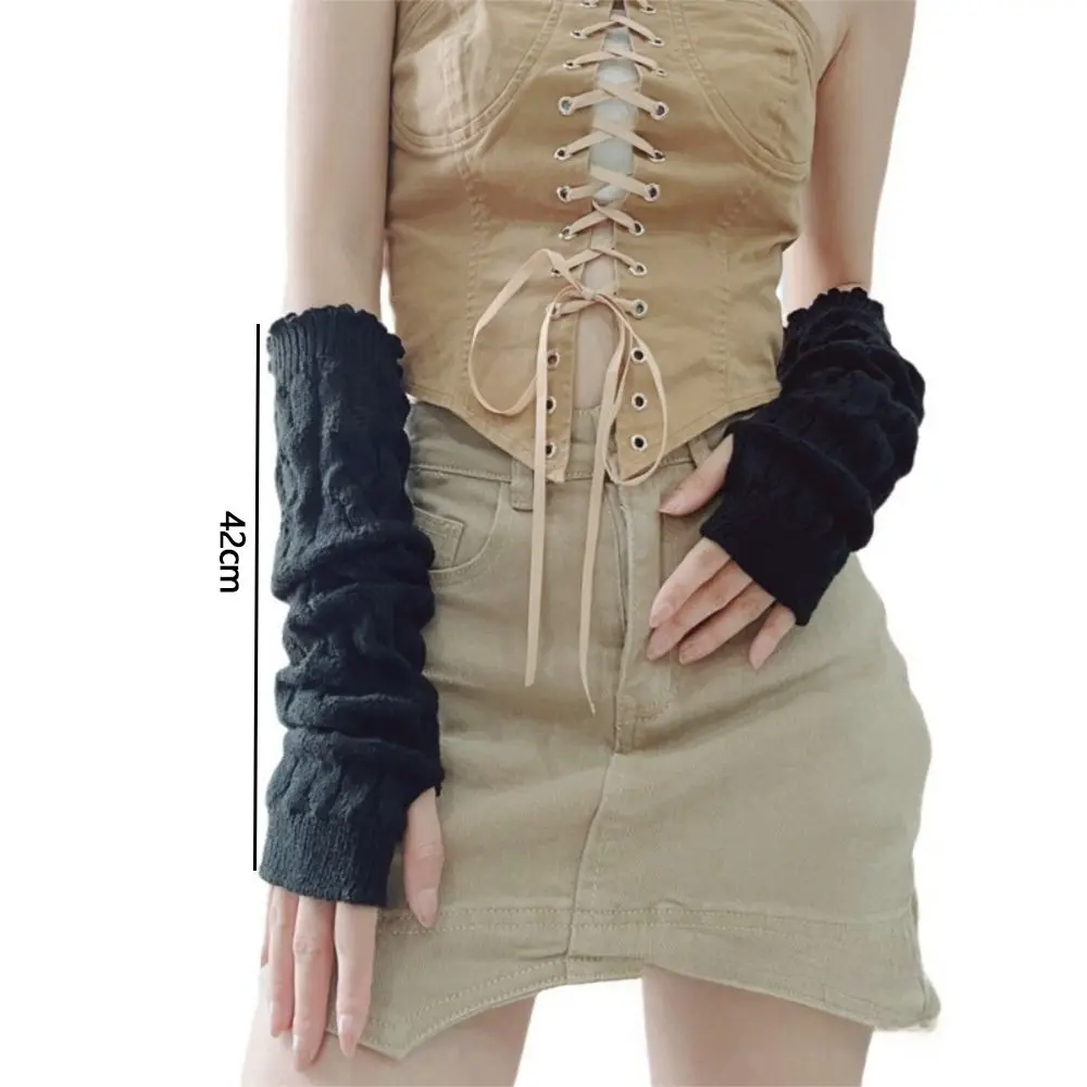 Модные длинные теплые перчатки - Фотография_5