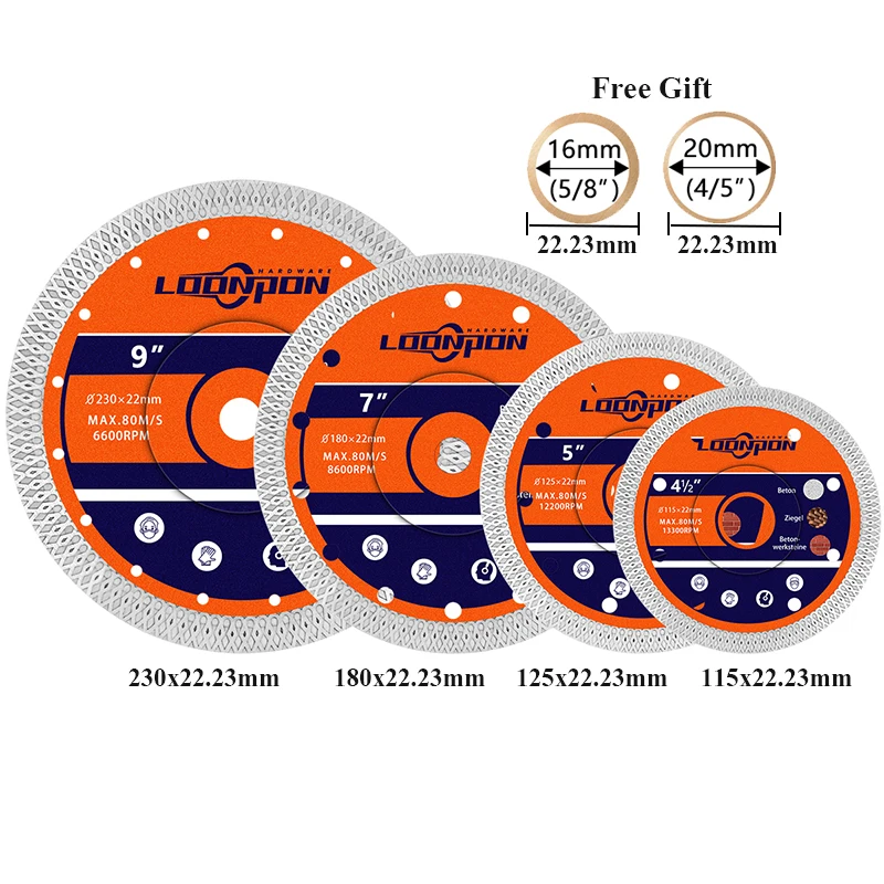 Алмазное лезвие для пилы loonpon 115/125/180/230 мм - Фотография_2