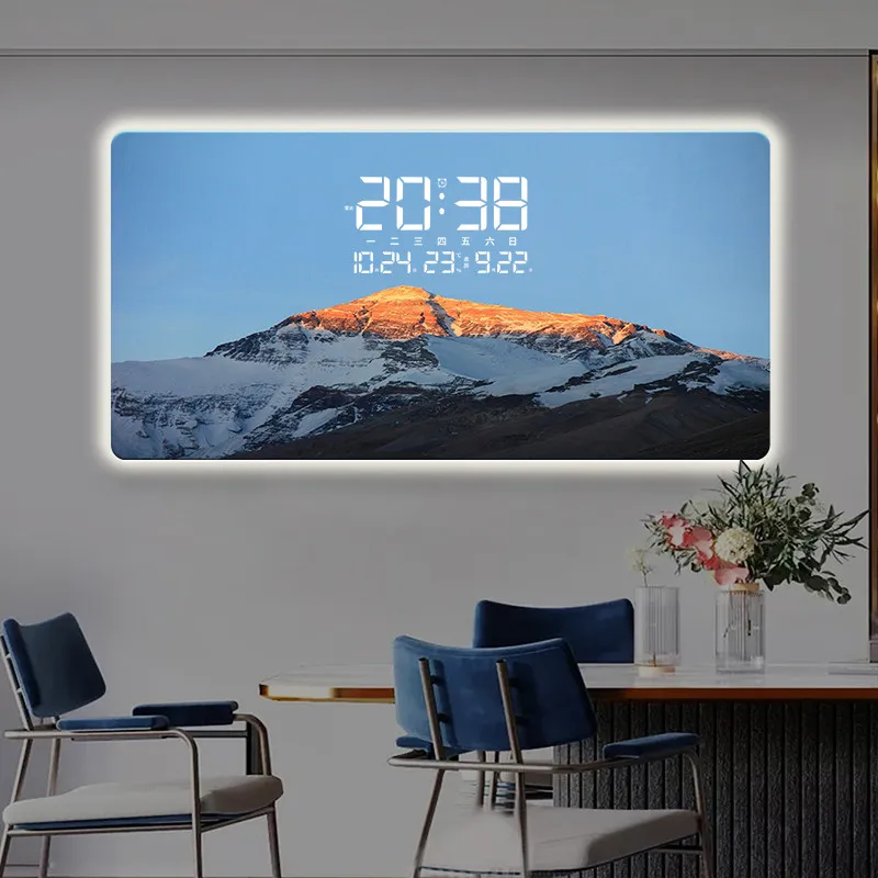 Цифровые настенные часы для гостиной - Фотография_4