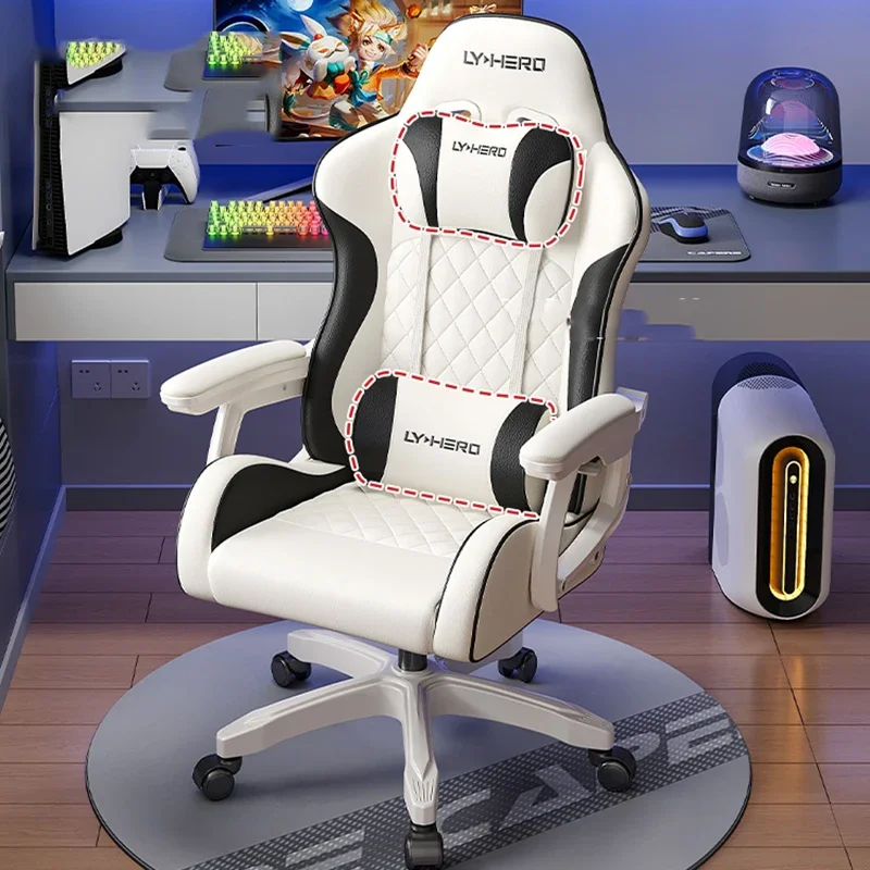 Розовое компьютерное кресло с откидной спинкой - Фотография_4