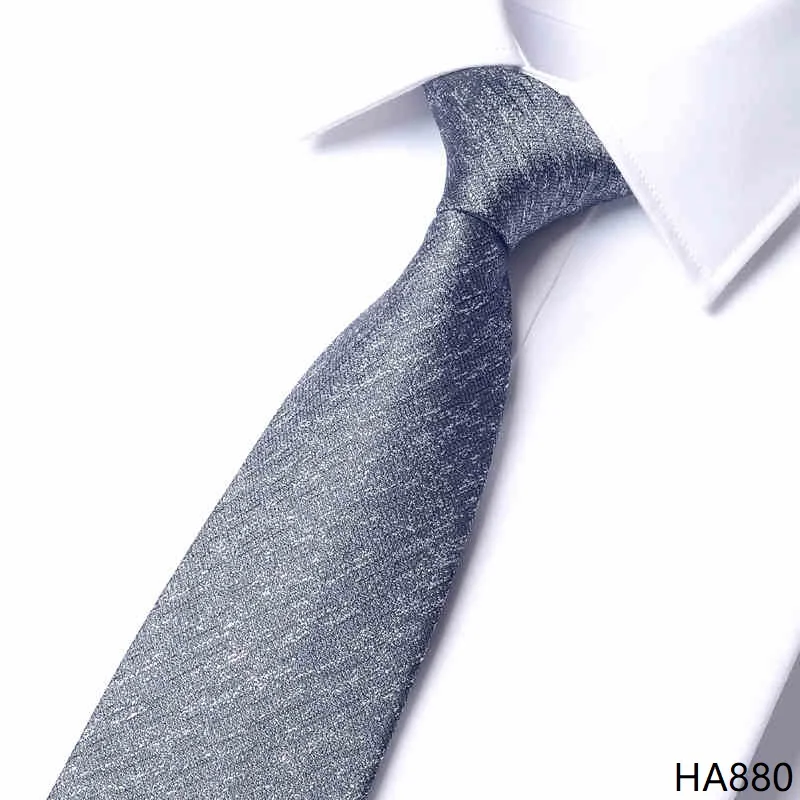 Высококачественный серый полосатый галстук с каплями дождя для мужчин - Фотография_5