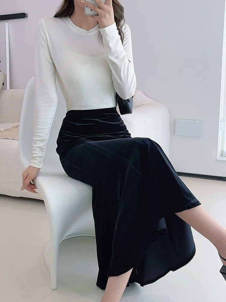 Tiyihailey-женская велюровая бархатная юбка - Фотография_3