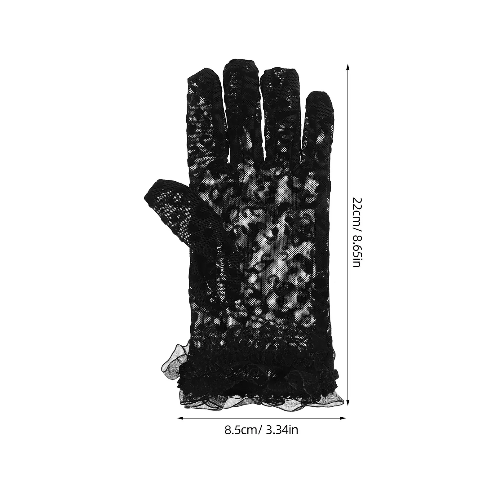 Прозрачные черные сетчатые перчатки - Фотография_6