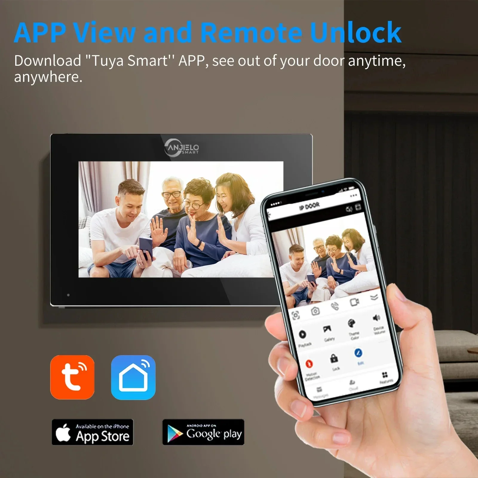 1080p tuya wi-fi домофон отпечаток - Фотография_3