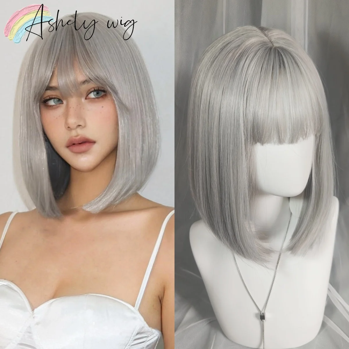 Ashely wig sliver короткий парик