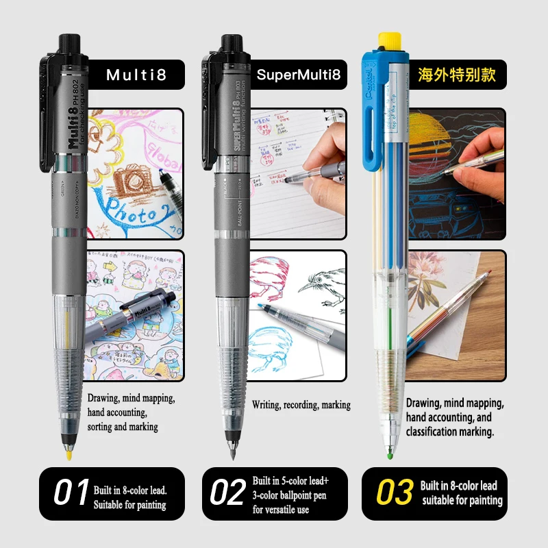 Японский карандаш pentel multi + 8 механический карандаш 2
