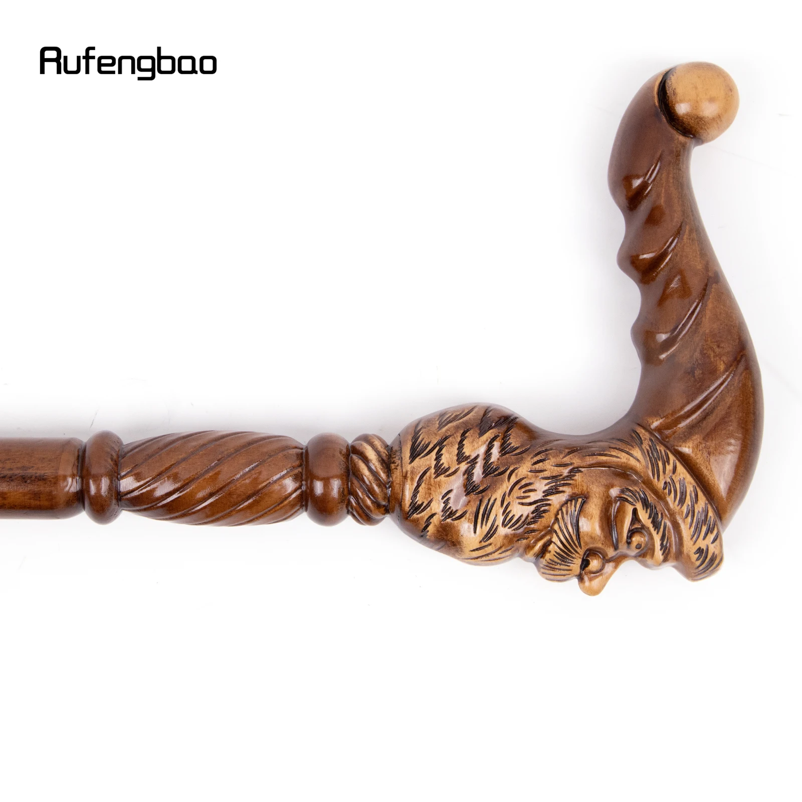 Коричневая деревянная модная трость санта-клауса - Фотография_6