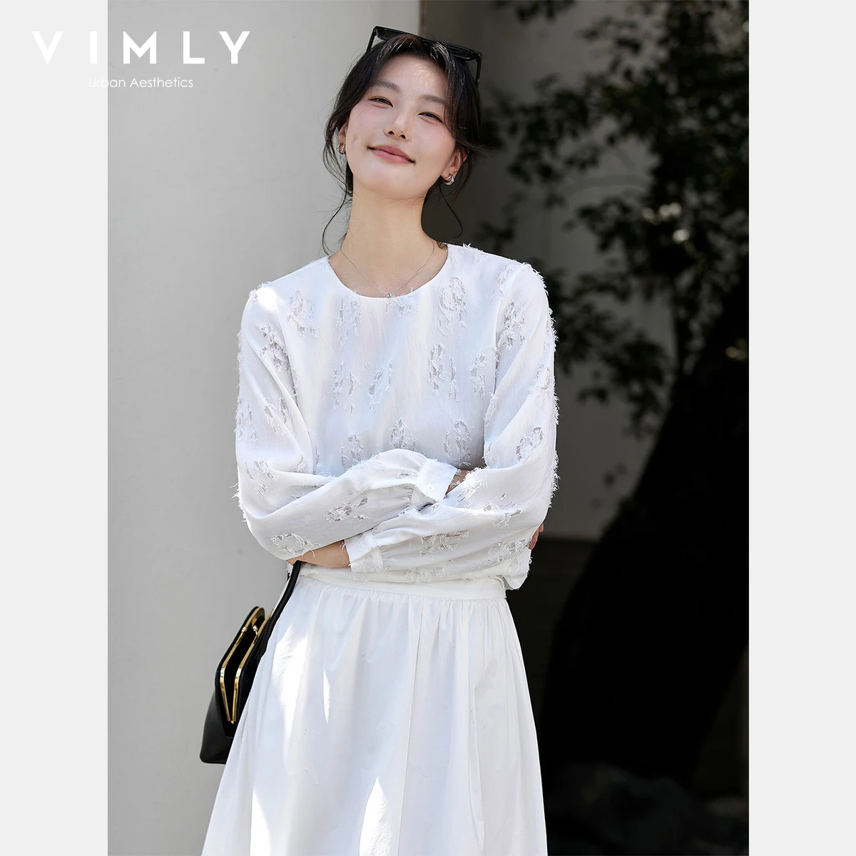 Vimly женская белая блузка с кисточками - Фотография_2