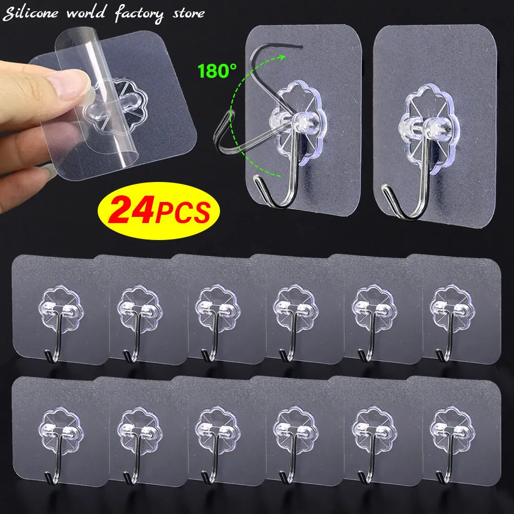 Прозрачные прочные самоклеящиеся крючки
