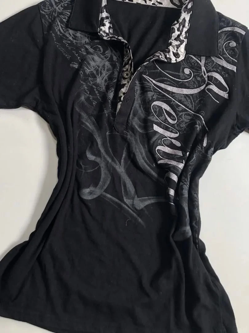 Винтажная футболка y2k с буквенным принтом 90-х годов - Фотография_2