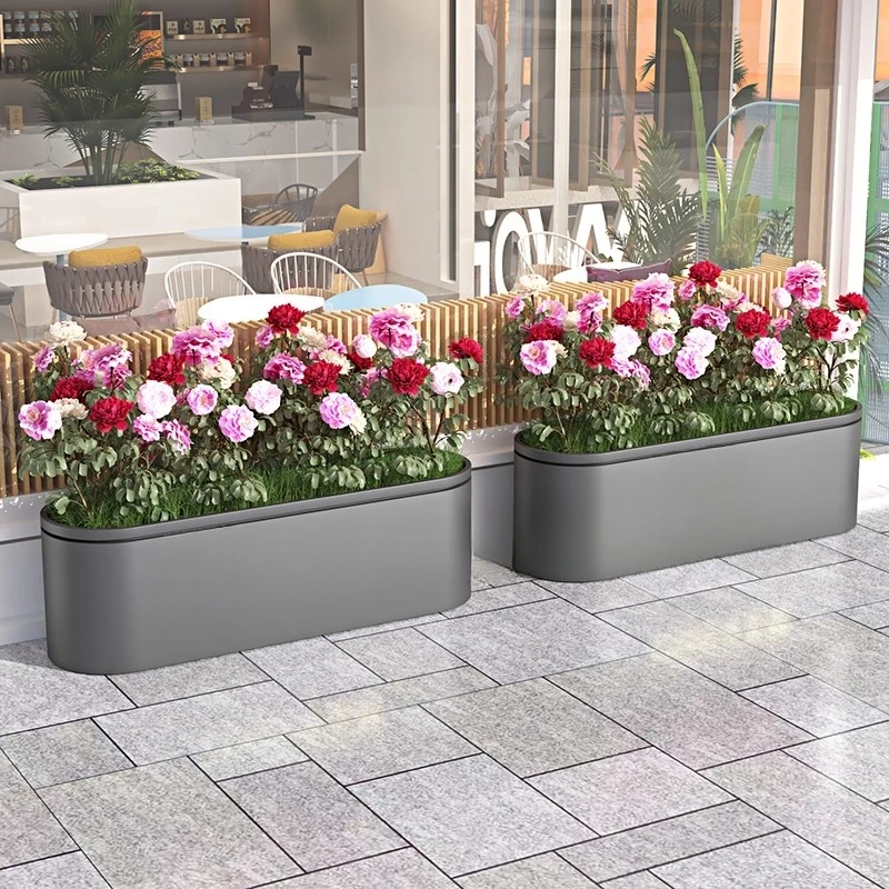 Открытый железный цветочный ящик из нержавеющей стали - Фотография_4