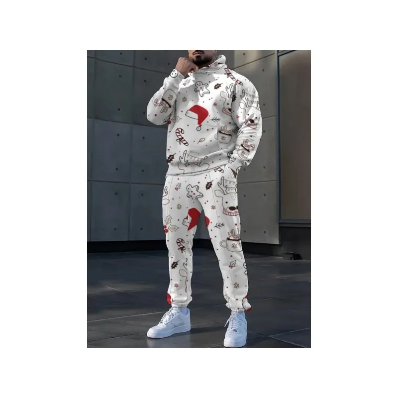 Свободный 3d мужской комплект с капюшоном - Фотография_4