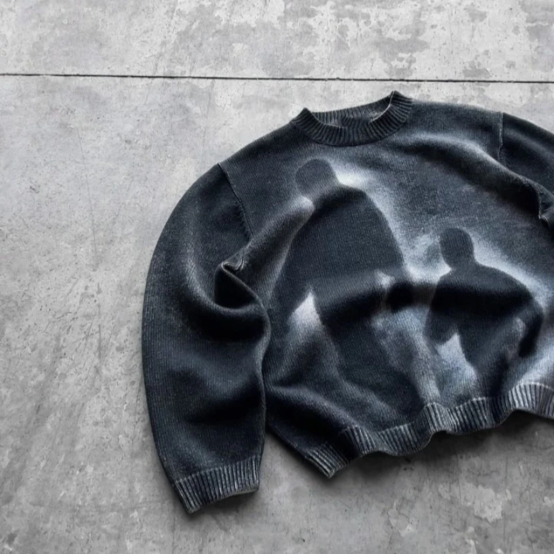 Новый стиль, свободный пуловер с круглым вырезом - Фотография_3