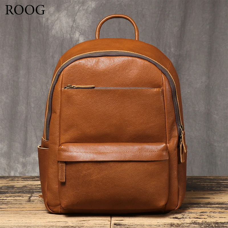 Классический винтажный кожаный рюкзак roog