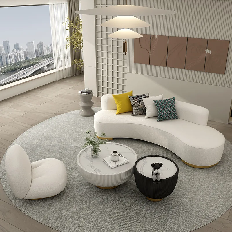 Скандинавский дизайнерский легкий роскошный диван для гостиной - Фотография_2