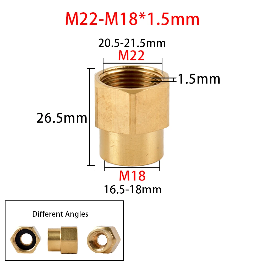 Латунный разъем с резьбой 3/8 дюйма 1/2 дюйма m14 m18 m22 - Фотография_4
