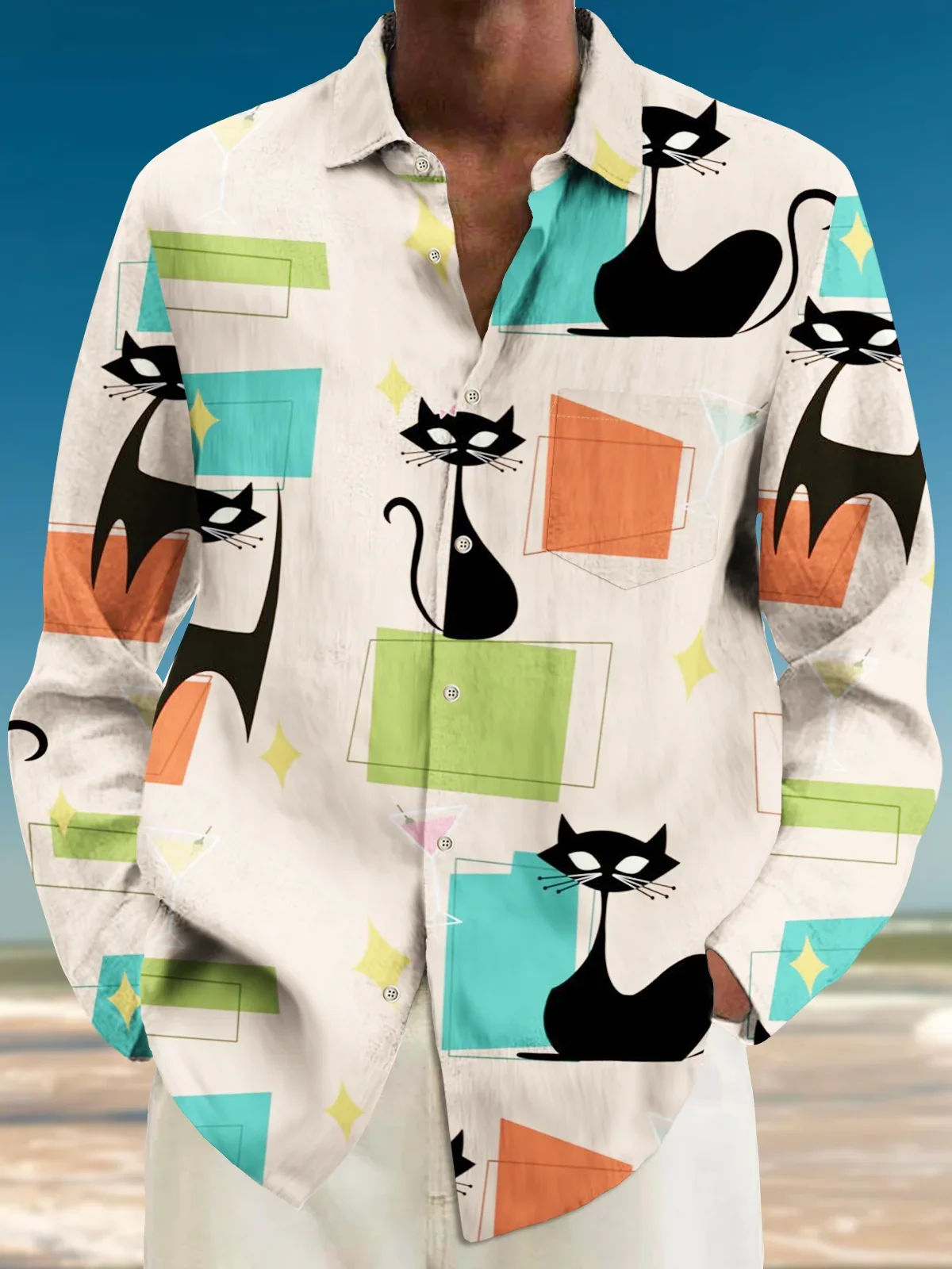 Мужская рубашка, гавайская праздничная - Фотография_6