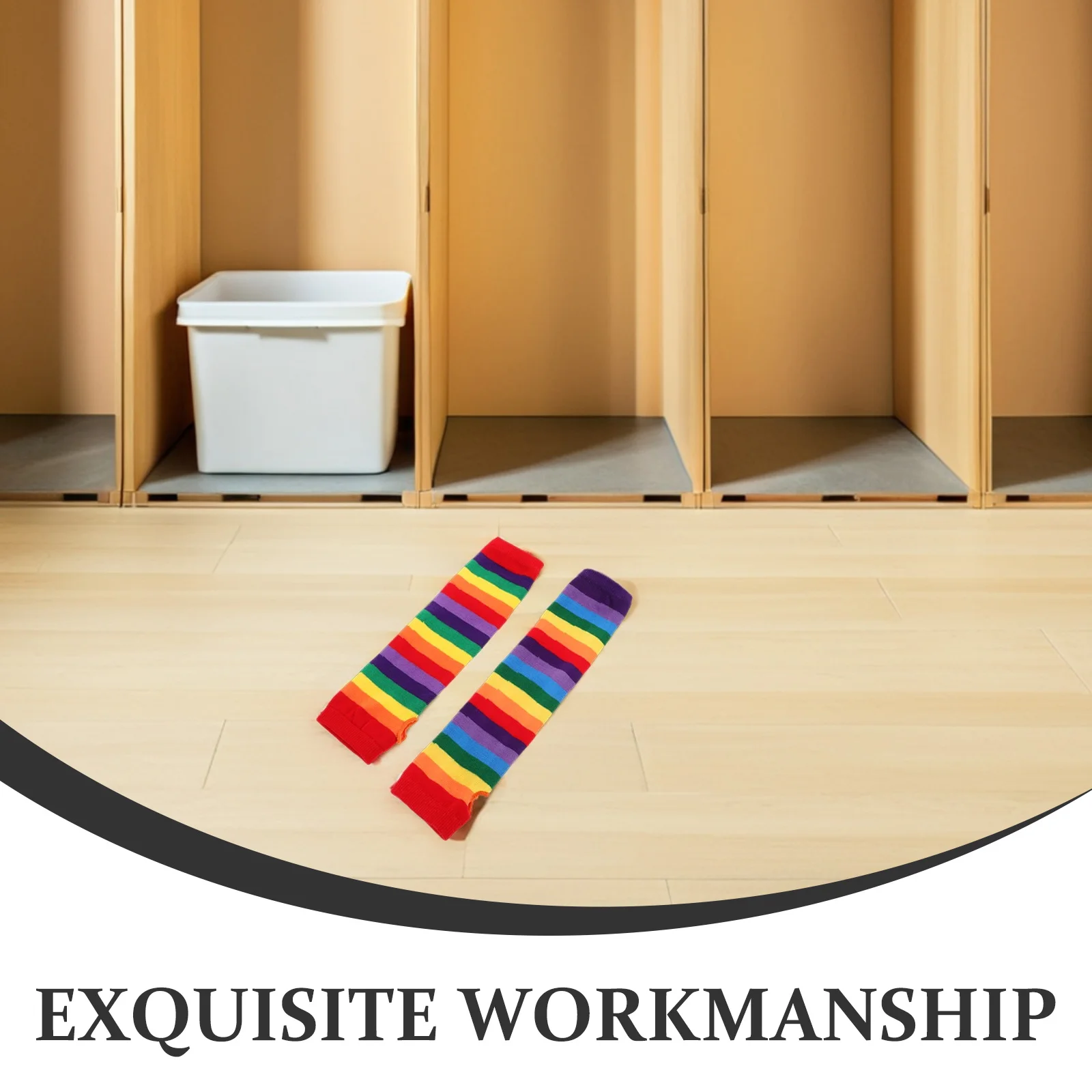 2 пары радужных перчаток ручной вязки без пальцев - Фотография_6