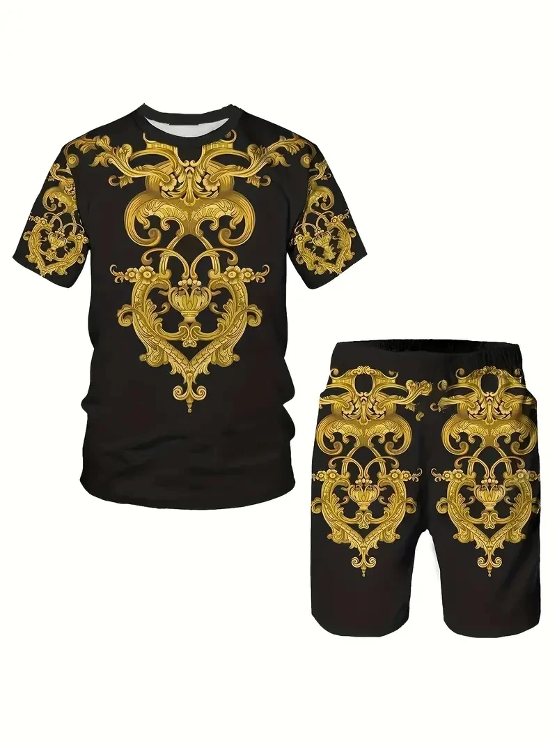 Новый мужской модный костюм из двух предметов в клетку с принтом - Фотография_4