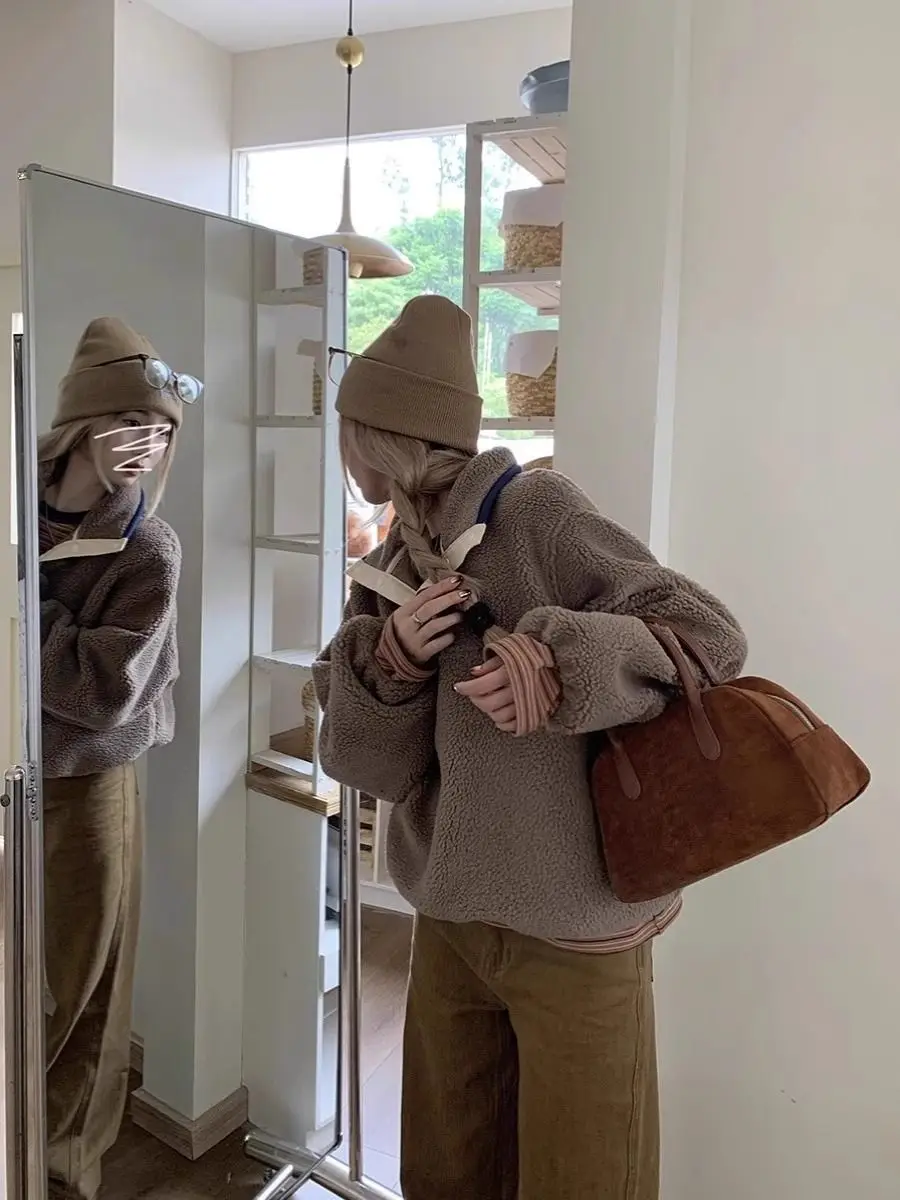 Осенне-зимняя винтажная куртка-свитшот с воротником 2220 - Фотография_3