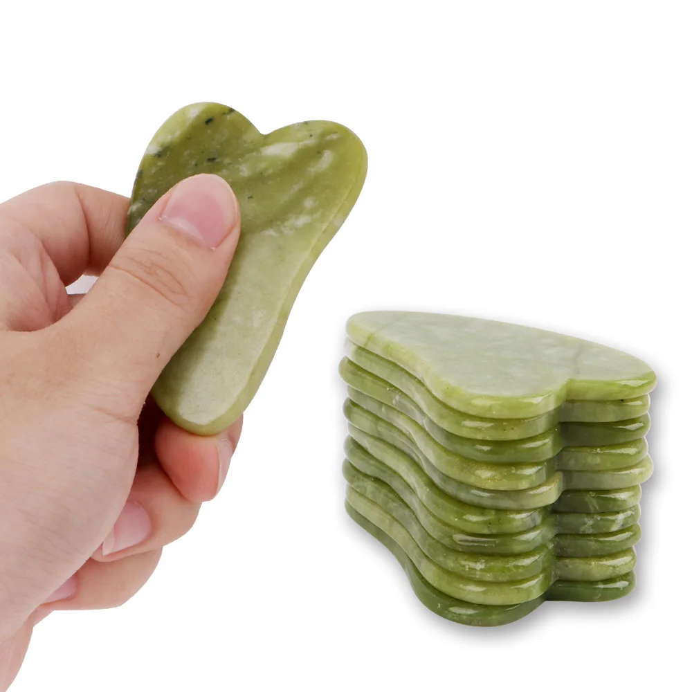 Натуральный розовый нефритовый роликовый массажер для лица gua sha board