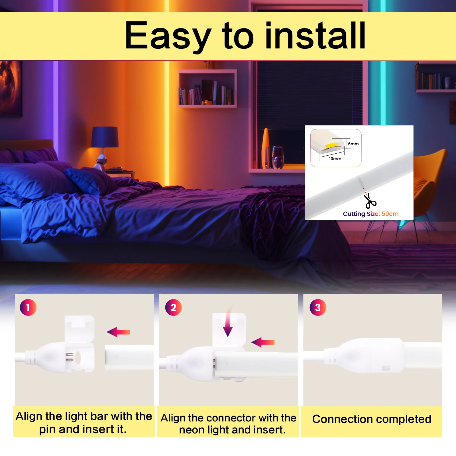 220v cob led strip light with switch/dimmer - Фотография_5