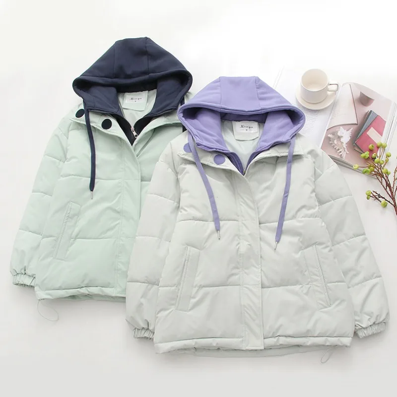 Зимнее хлопковое пальто из двух частей для женщин - Фотография_6