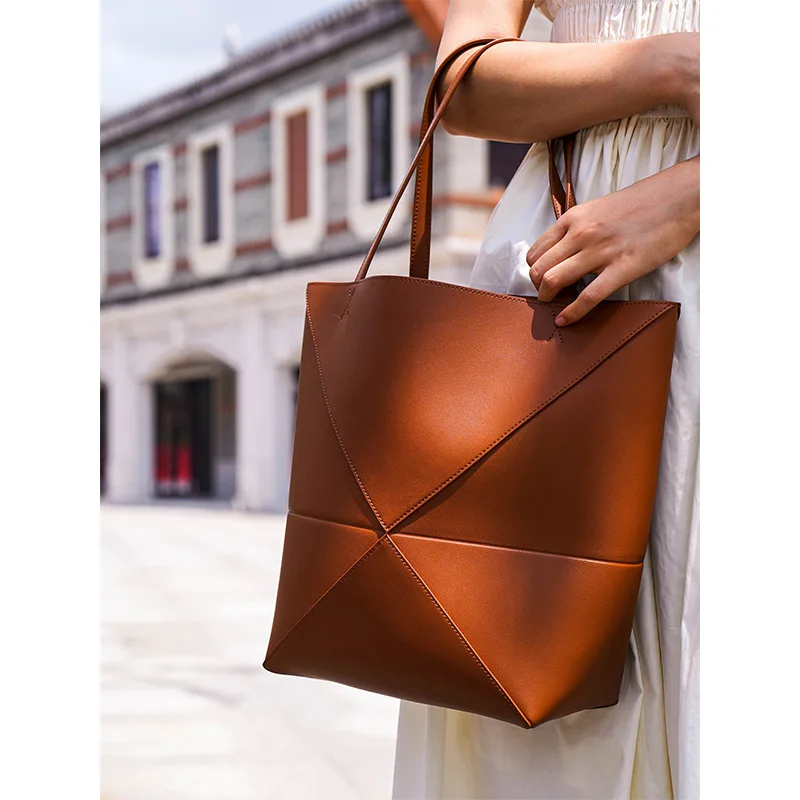 Складная сумка-ведро с геометрическим рисунком - Фотография_5