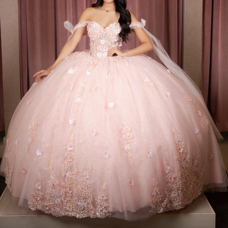 Розовые блестящие платья quinceanera