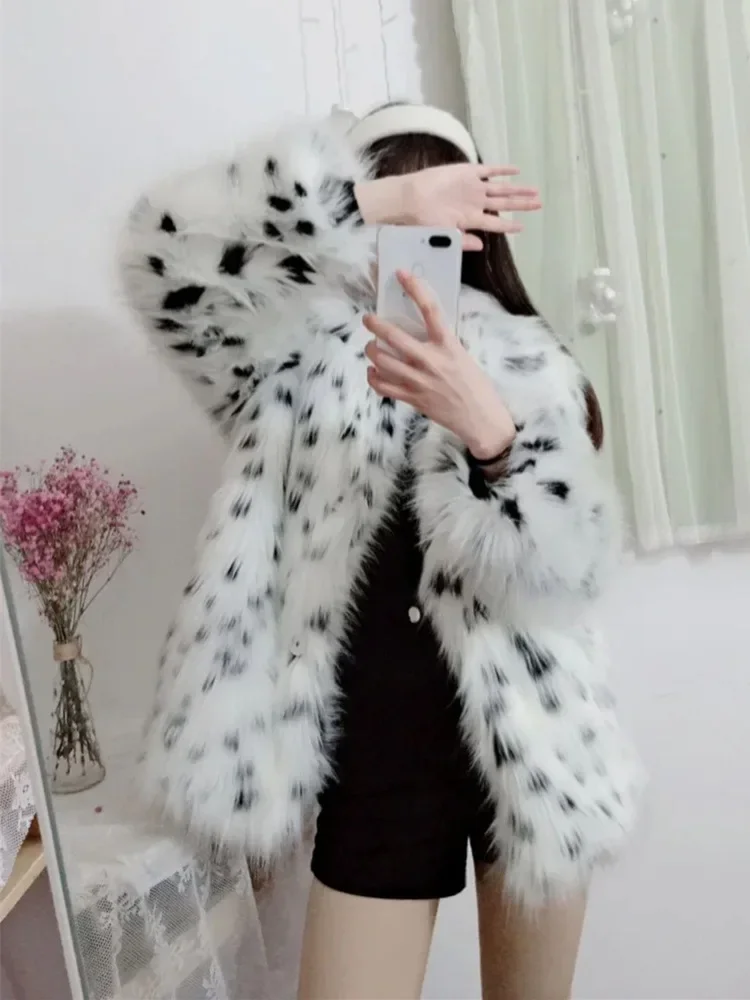 Женский леопардовый кардиган из искусственного меха - Фотография_4