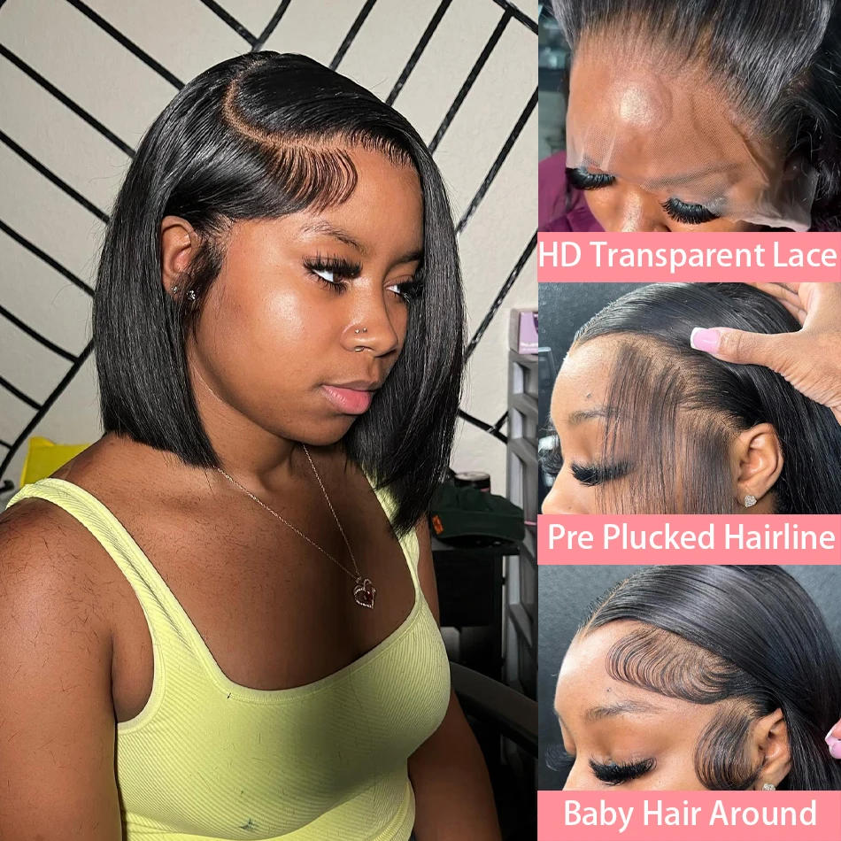 13x4 bone straight bob wig парики - Фотография_5