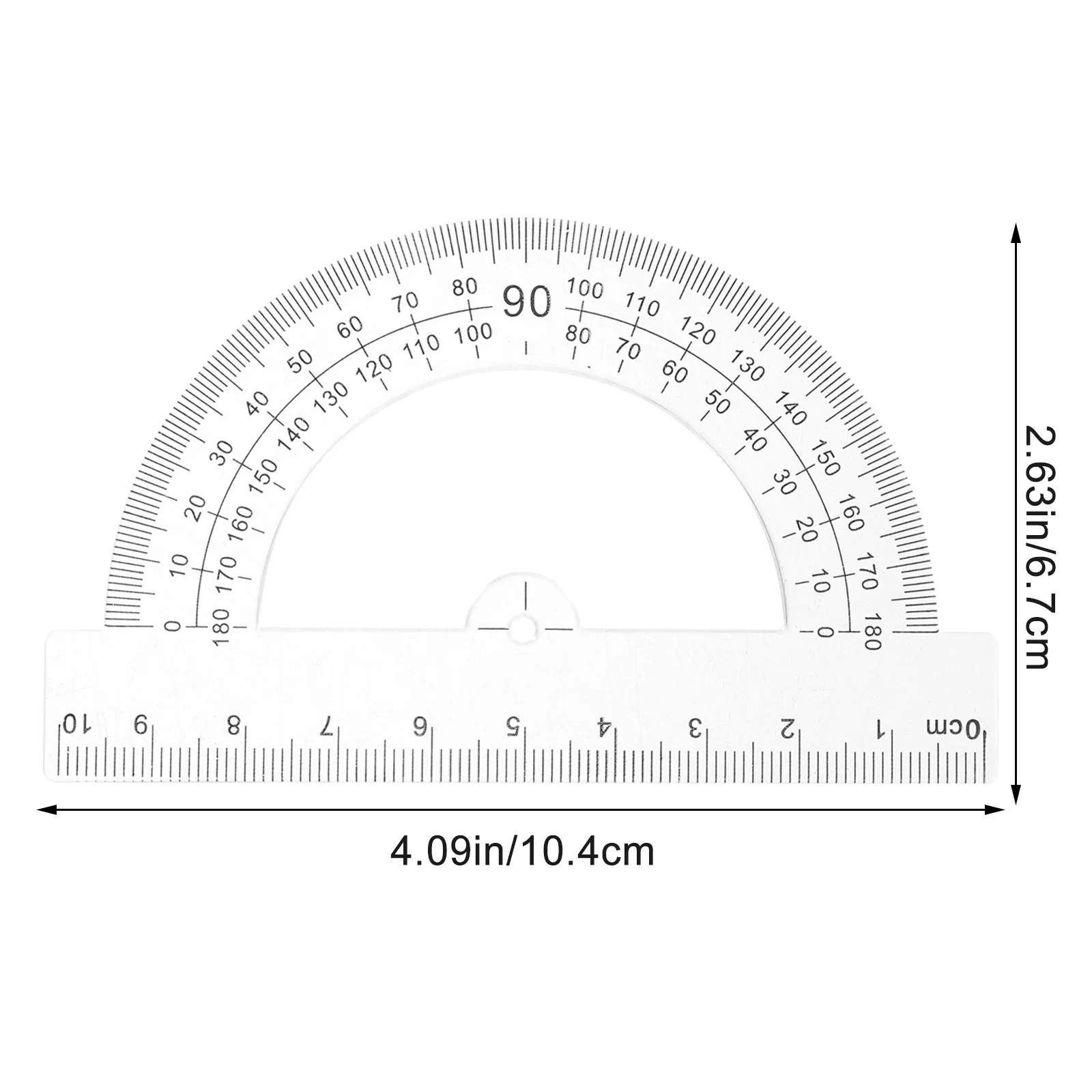 Пластиковый транспортир полукруглый - Фотография_3